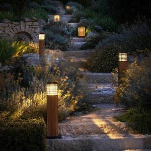 Les Jardins LED solárne svietidlo Tekura, teak prírodná/sivá vyobraziť