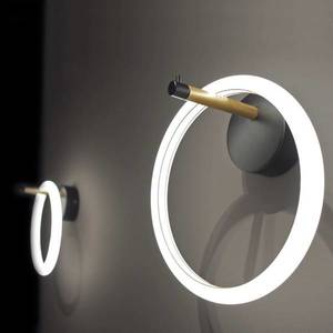 Marchetti Nástenné svietidlo LED Ulaop, jeden krúžok, čierne vyobraziť