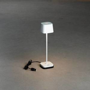 Konstsmide Stolová LED lampa Capri-Mini do exteriéru, biela vyobraziť
