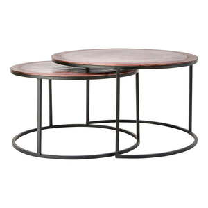 Kovové okrúhle konferenčné stolíky v medenej farbe v súprave 2 ks ø 75 cm Talca - Light & Living vyobraziť