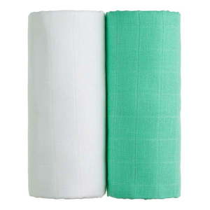 Súprava 2 bavlnených osušiek v bielej a zelenej farbe T-TOMI Tetra, 90 x 100 cm vyobraziť