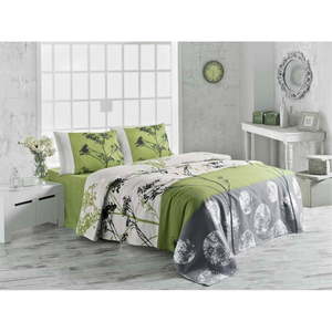 Ľahká bavlnená prikrývka cez posteľ na dvojlôžko Belezza Green, 200 × 230 cm vyobraziť