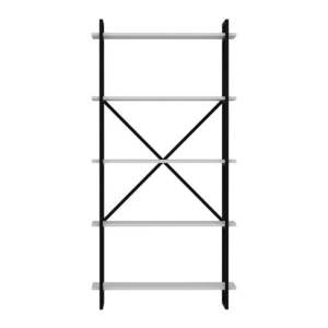 Čierno-biely regál 90x180 cm Elston - Kalune Design vyobraziť