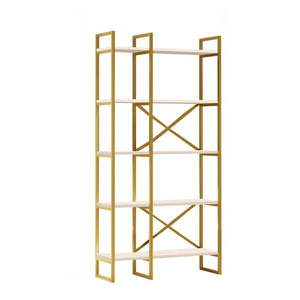 Biely/zlatý regál 87, 5x175 cm Monica - Kalune Design vyobraziť