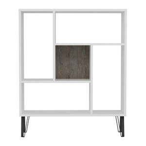 Biela/sivá knižnica 90x108 cm Arven - Kalune Design vyobraziť