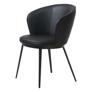 Čierna jedálenská stolička z imitácie kože Unique Furniture Gain Leath vyobraziť
