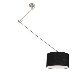 Závesná lampa oceľová s tienidlom 35 cm čierna nastaviteľná - Blitz I. vyobraziť