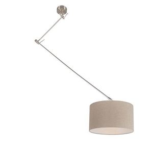 Závesná lampa oceľová s tienidlom nastaviteľná na 35 cm taupe - Blitz I. vyobraziť