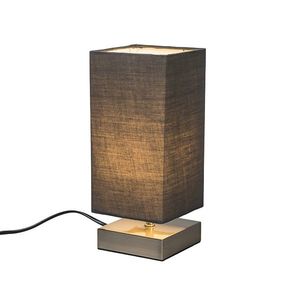 Moderná stolná lampa sivá s oceľou - Milo vyobraziť