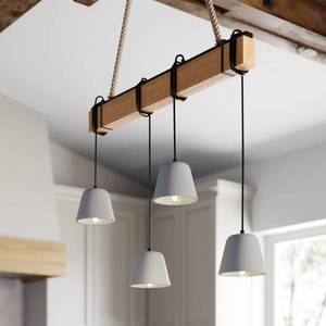 Lucande Lucande Hakona drevená závesná lampa vyobraziť