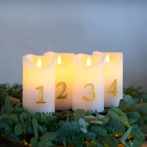 Sirius LED sviečka Sara Advent 4ks výška 12, 5cm biela/zlatá vyobraziť