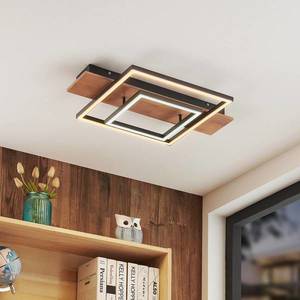 Lucande Lucande Chariska LED stropné svietidlo drevo čierne 60cm vyobraziť