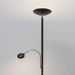 Lindby LED stojacia lampa Malea na čítanie, čierna vyobraziť