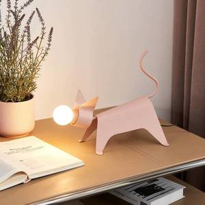 Lucande Stolná LED lampa Lucande Idalina, mačka, ružová vyobraziť