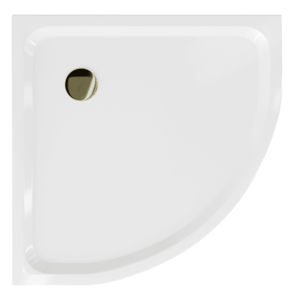 Sprchová vanička MEXEN FLAT so zlatým sifónom 90 x 90 cm biela vyobraziť