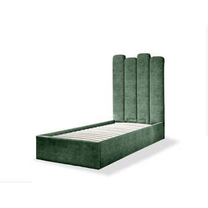 Zelená čalúnená jednolôžková posteľ s úložným priestorom s roštom 90x200 cm Dreamy Aurora – Miuform vyobraziť
