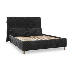Čierna čalúnená dvojlôžková posteľ s roštom 180x200 cm Sleepy Luna – Miuform vyobraziť