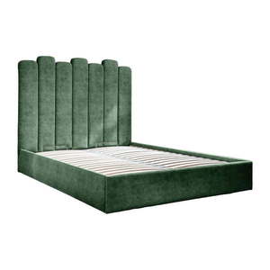 Zelená čalúnená dvojlôžková posteľ s úložným priestorom s roštom 140x200 cm Dreamy Aurora – Miuform vyobraziť