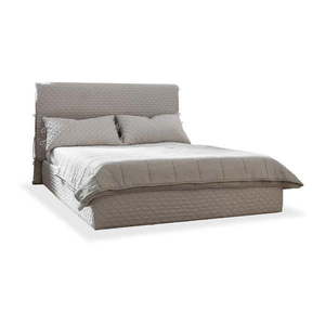 Béžová čalúnená dvojlôžková posteľ s úložným priestorom s roštom 180x200 cm Sleepy Luna – Miuform vyobraziť