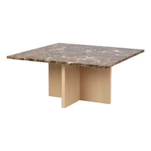 Hnedý mramorový konferenčný stolík 90x90 cm Brooksville - Rowico vyobraziť