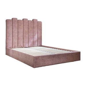 Ružová čalúnená dvojlôžková posteľ s úložným priestorom s roštom 180x200 cm Dreamy Aurora – Miuform vyobraziť