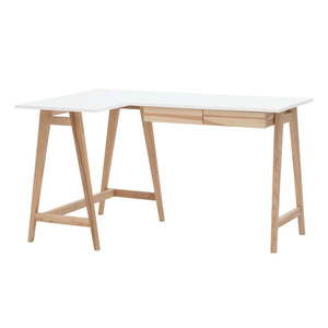 Pracovný stôl s bielou doskou 85x135 cm Luka - Ragaba vyobraziť