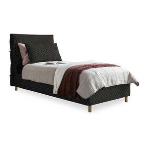 Čierna čalúnená jednolôžková posteľ s roštom 90x200 cm Sleepy Luna – Miuform vyobraziť