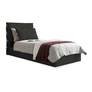 Čierna čalúnená jednolôžková posteľ s úložným priestorom s roštom 90x200 cm Sleepy Luna – Miuform vyobraziť