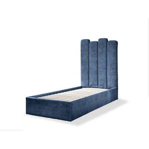 Modrá čalúnená jednolôžková posteľ s úložným priestorom s roštom 90x200 cm Dreamy Aurora – Miuform vyobraziť