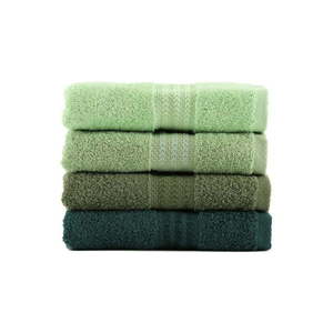 Súprava 4 zelených bavlnených uterákov Foutastic, 50 x 90 cm vyobraziť