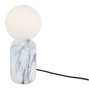 Biela stolová lampa v mramorovom dekore Leitmotiv Gala, výška 32 cm vyobraziť