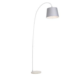 Moderná oblúková lampa so sivým tienidlom - Bend vyobraziť