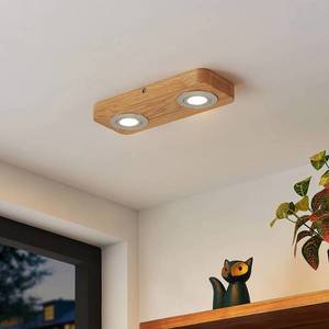 Lindby Lindby Mikari stropné LED svietidlo z dreva, 2-pl. vyobraziť
