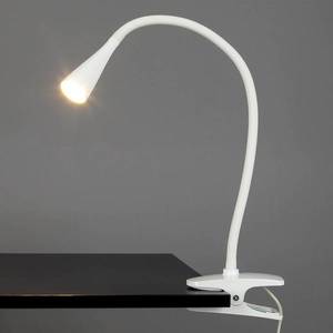 Lindby Jemná upínacia LED lampa Baris v bielej vyobraziť