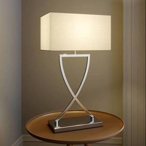 Lucande Lucande Evaine stolová lampa chróm, tienidlo biela vyobraziť