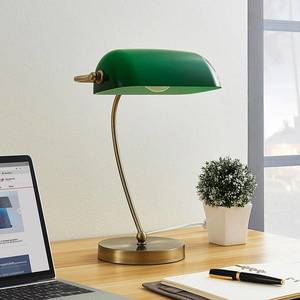 Lindby Selea – bankárska lampa so zeleným tienidlom vyobraziť
