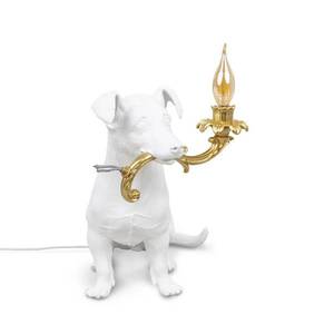 SELETTI Stolová LED lampa Rio, pes v bielej vyobraziť