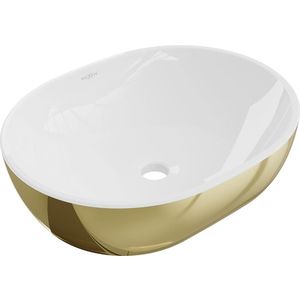 MEXEN - Viki umývadlo na dosku 48 x 35 cm, biela/zlatá 21054806 vyobraziť