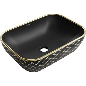 MEXEN - Rita umývadlo na dosku 45 x 32 cm, čierna mat/zlatá vzor 21084579 vyobraziť