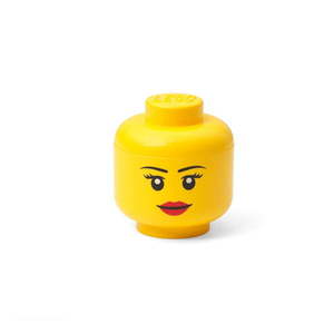 Žltá úložná škatuľa v tvare hlavy LEGO® girl, 10, 5 x 10, 6 x 12 cm vyobraziť