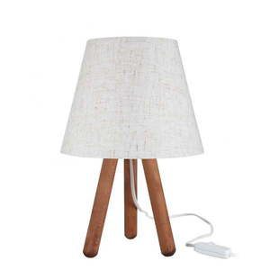 Stolová lampa s textilným tienidlom v bielo-prírodnej farbe (výška 33, 5 cm) – Squid Lighting vyobraziť