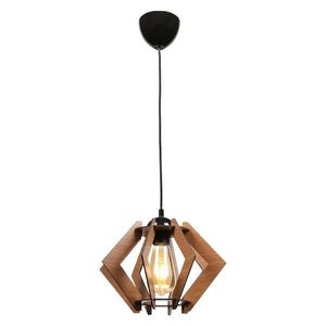 Čierne stropné svietidlo s dreveným tienidlom – Squid Lighting vyobraziť