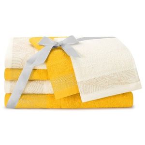 Sada 6 ks ručníků BELLIS klasický styl žlutá vyobraziť