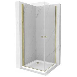 MEXEN/S - PRETORIA duo sprchovací kút 70 x 70, transparent, zlatá + vanička vrátane sifónu 852-070-070-50-02-4010G vyobraziť