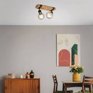 Briloner Stropné svietidlo Wood Basic, dvojsvetelné vyobraziť