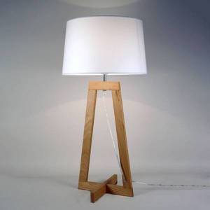 Aluminor Stolová lampa Sacha LT z textilu a dreva vyobraziť