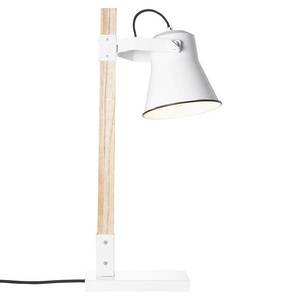 Brilliant Stolná lampa Plow, biela, svetlé drevo vyobraziť