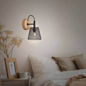 Briloner Wood & Style 2077 Nástenná lampa s rozšíreným kovovým tienidlom vyobraziť
