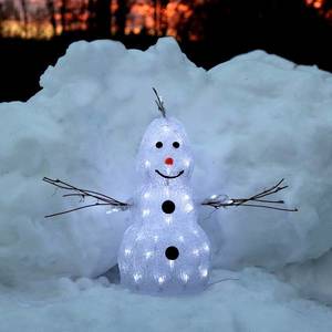 STAR TRADING Malá LED figúrka Krištáľový snehuliak pre exteriér vyobraziť