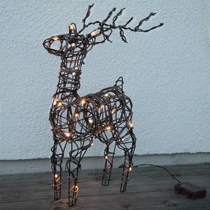STAR TRADING Vonkajšie LED deko Deer vzhľad hnedý ratan batéria vyobraziť